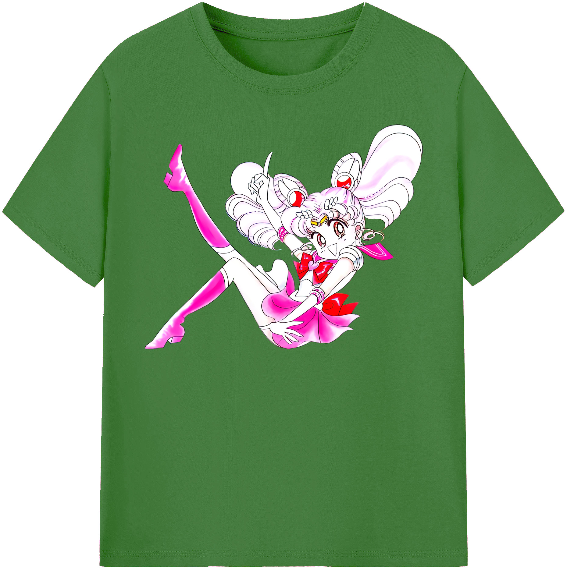（画像用） 美少女戦士セーラームーン ちびうさ Sailor Moon Chibiusa Tsukino Usagi Small Lady Serenity レディースカジュアルプリントTシャツ（綿100％）
